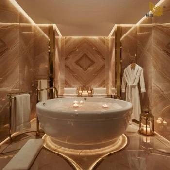 Warm Marble Bathroom Warm Marble Bathroom