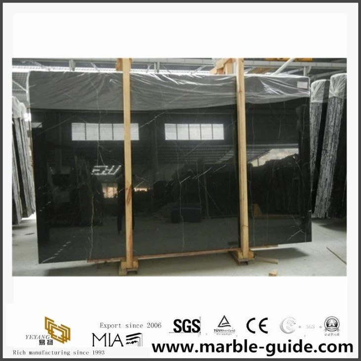 Natural China Marble Nero Marquina Slabs With Black Color Bathroom Tiles