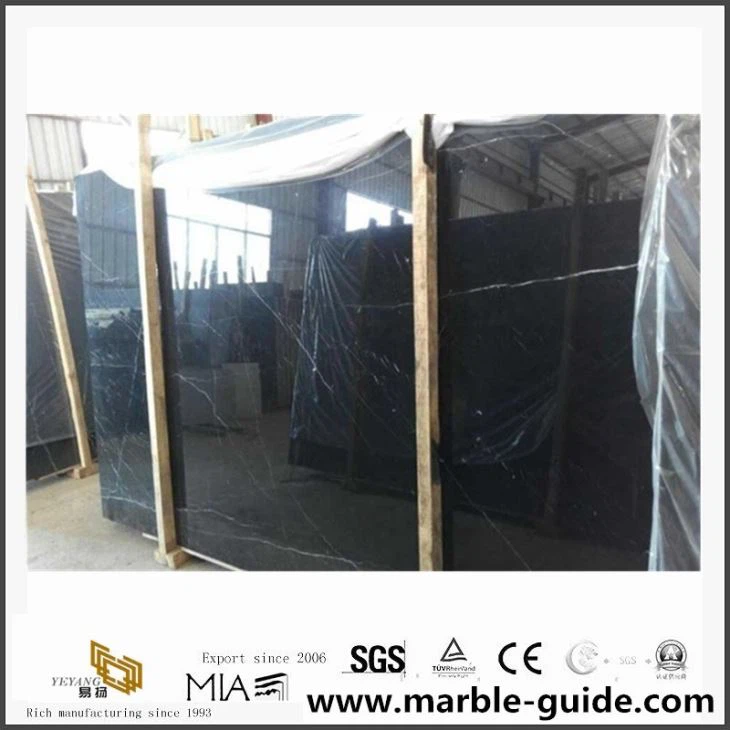Natural China Marble Nero Marquina Slabs With Black Color Bathroom Tiles