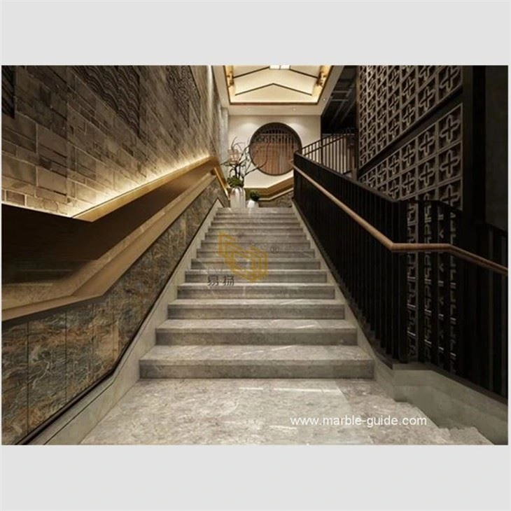 Dora Ash Cloud Marble For Staircases Design